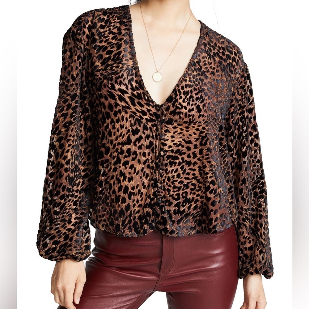 Free people wild dreams‎ printed blouse leopard print